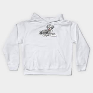 Dog - Aussiedoodle - Gray Kids Hoodie